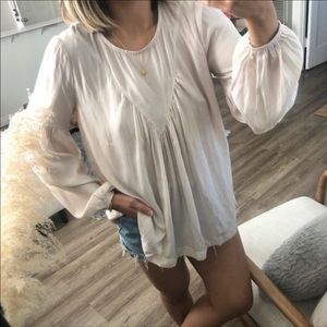 Flowy bishop sleeve top